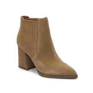 NEW Marc Fisher Women’s Eilise Light Brown Suede Ankle Boots Size 9M NIB